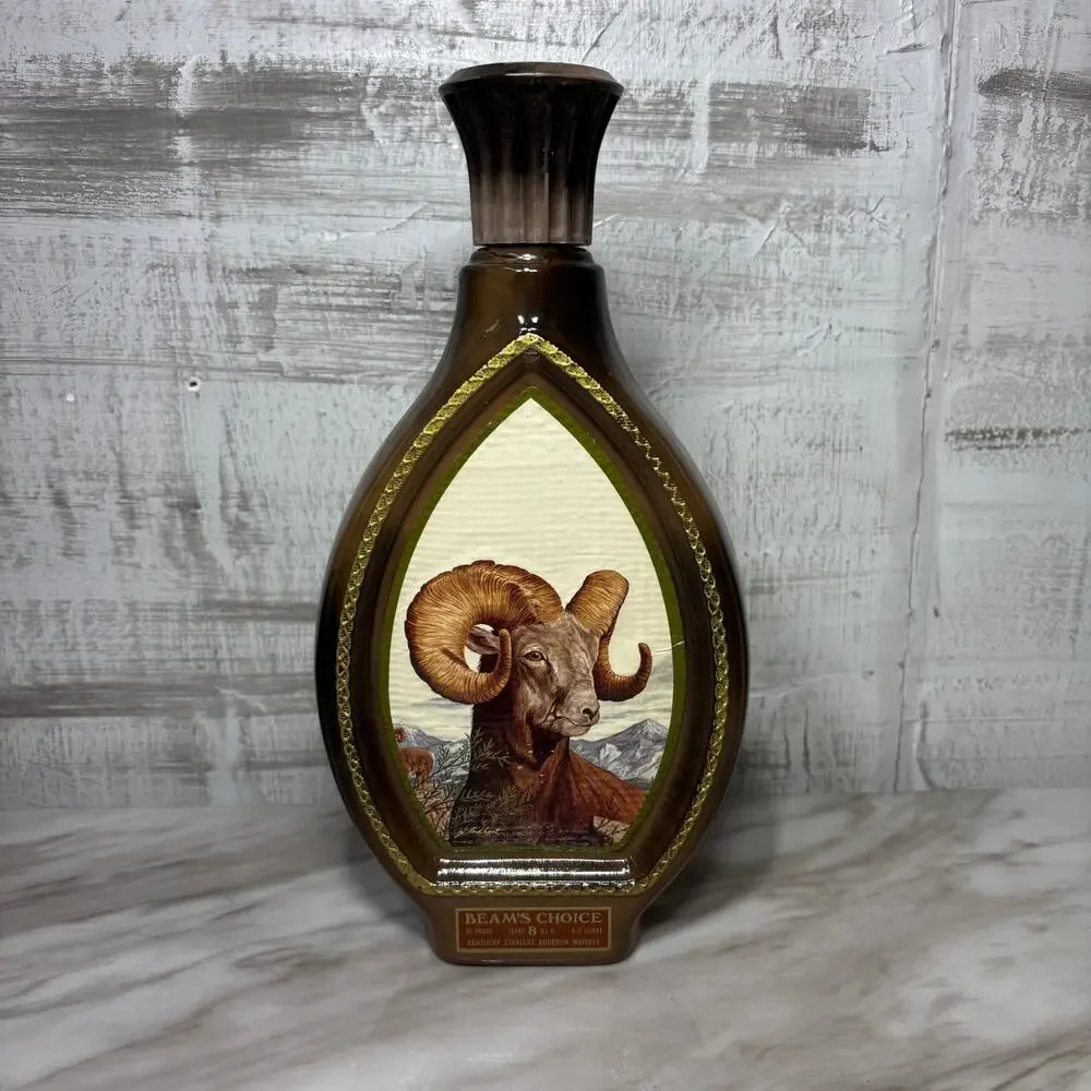 Vintage Beam's Choice Bighorn Sheep Bourbon Decanter with Box